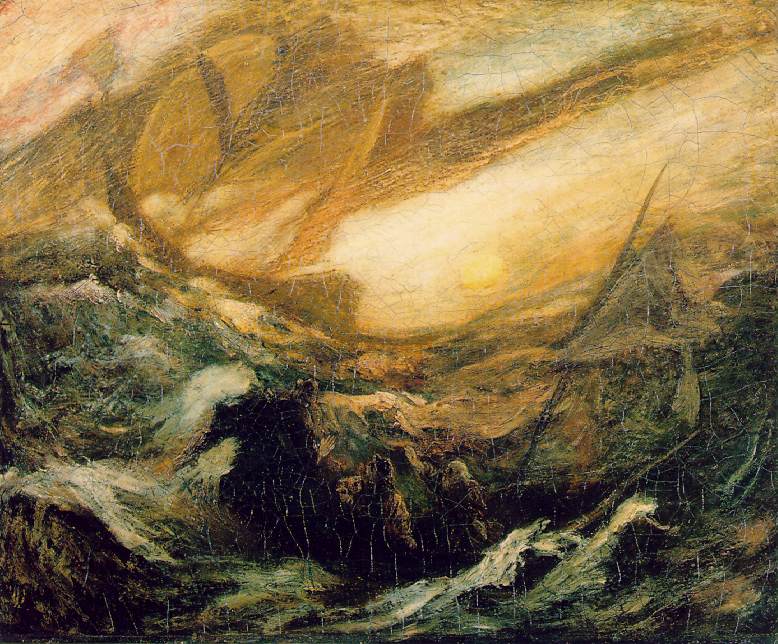 ship on turbulent sea
